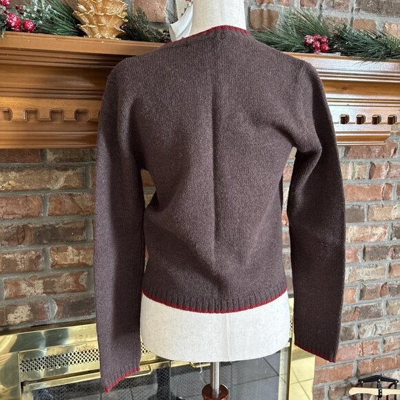 vintage the limited brown wool cardigan Size Medium Fitted See Measurements - Picture 3 of 6